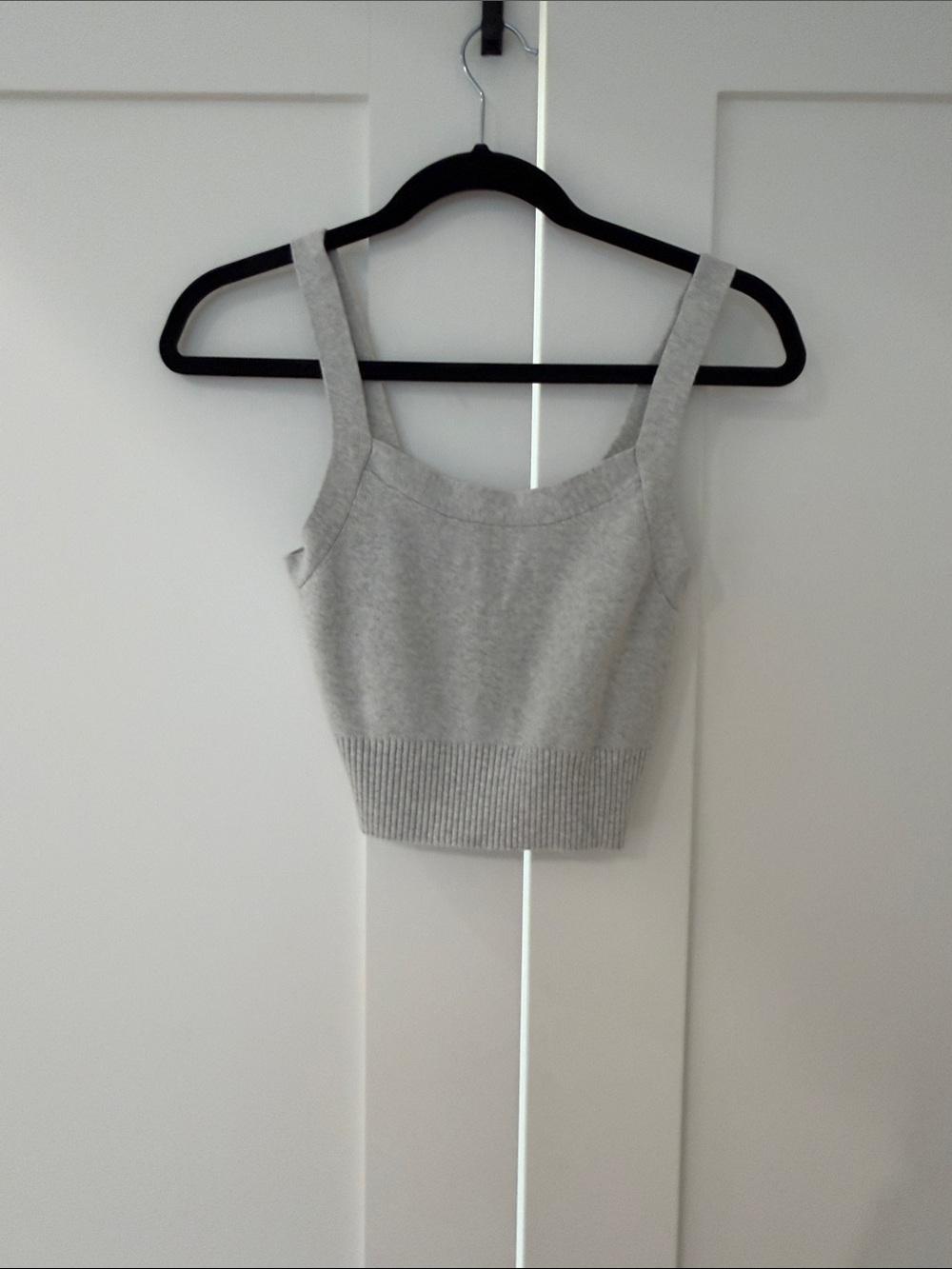 Everlane Light Gray Ribbed Knit Crop Tank